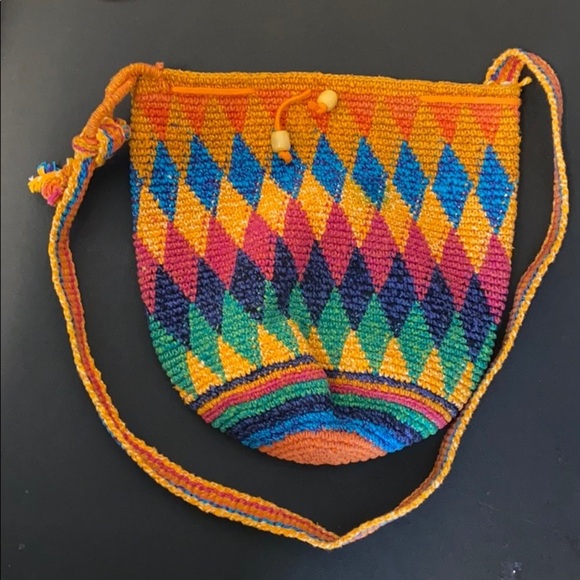 Bamboo Threads hand made in Guatemala bucket bag bright colorful - Picture 2 of 8